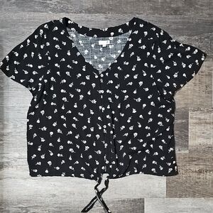 SO Black Floral Women's Top